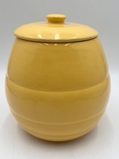 Vintage Bauer Pottery Yellow Cookie Jar Canister w/ Lid Los Angeles #37 USA picture