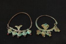 Pre-1800 Antique Middle Eastern Berber Arab Hanging jewelry, 2 Nose Rings picture