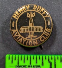 Vintage 1930s Henry Duffy Aviation Club San Francisco CA Pinback Pin picture