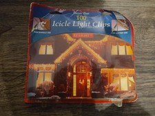 Vintage 1999 Santa's Best 100 Icicle Light Clips EZ Light Shingle Gutter Xmas picture