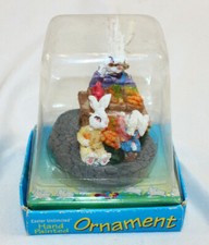 Vintage Easter Bunny Hand Painted Ornaments 2 3/4