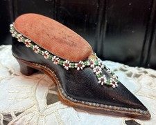 Antique Victorian Shoe Iroquois Native American Hand Beaded Pincushion picture