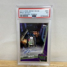 Topps 2019 WWE Money In The Bank Bray Wyatt Purple Auto #BW /25 PSA 7 Cert picture