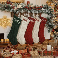 2026 Personalized Christmas Xmas Embroidered Family Name Stockings, Knit Family picture