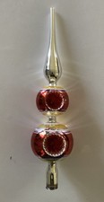 Vintage Kurt S Adler Mercury Handblown Glass Double Indent Christmas Tree Topper picture