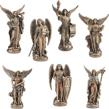 4 the Seven Archangel Set Polystone Hand Painted Bronze Finish Collectible Figur picture