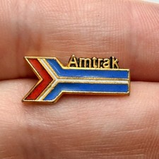 Amtrak Railroad Pointless Arrow Logo Lapel Pin Tie Tack Enamel Train Vintage picture