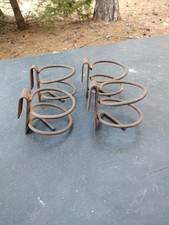 Vintage Set Of Four Metal Springs Boat Canoe Drink Holders picture