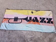 Vintage Beach Towel Jazz Trumpet Tastemaker by Stevens Made in USA picture