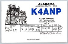 2002 QSL Postcard K4ANP Tarrant City AL Ham Radio W5MZM Albuquerque NM A396 picture