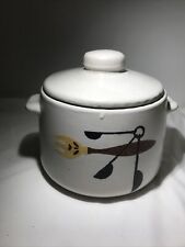 WestBend Bean Pot Crock With Lid Retro Vintage Mid-Century Stoneware Made In USA picture