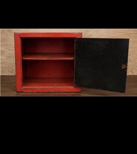 Vintage Alltrade Red Black Metal Tool Storage Cabinet Garage Workshop picture
