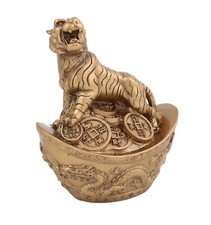 Golden Tiger on Big Ingot Statue for Year of the Tiger picture