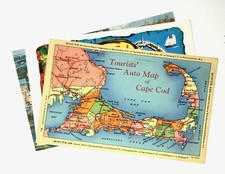 Lot of 3 Postcards Cape Cod Massachusetts Pictorial Auto Map Multi Views picture