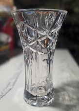 Vintage Clear Pressed Glass Vase 9.5