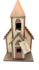 Flurryville Collection Wooden Church Birdhouse By Living Quarters Original Tag picture
