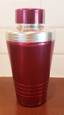 Vintage Mirro Red Aluminum Cocktail Shaker  picture