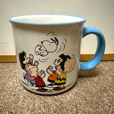 Gibson Homewares Peanuts Snoopy Charlie Brown 12 oz Ceramic Mug White/Blue picture