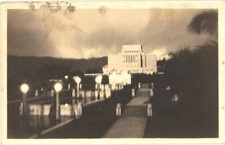 Laie Oahu Hawaii LDS Hawaiian Temple Night RPPC Real Photo Postcard c1910s picture