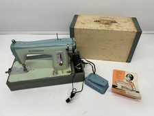 Vtg Brother Model 1351A Sewing Machine Blue w/Case Powers On As Is Parts picture