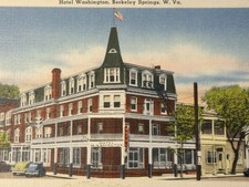 Vintage Hotel Washington Berkeley Springs W Va Linen Postcard Ruppenthal Shop picture