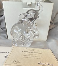 Vintage Lenox Good Luck Crystal Elephant Collectible with Original Box & Packing picture