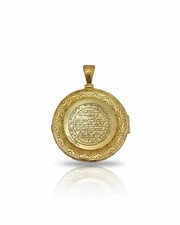 Gold Plated 925 Silver Ism-i Azam Small Locket Pendant Islamic Talisman Amulet picture