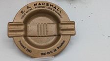 Vintage R.A. Marshall Advertising Ashtray Art Deco Brass Tone Tobacciana Moving picture