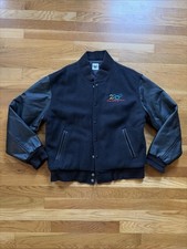 Vintage 2000 Walt Disney World Leather Wool Varsity Jacket Black USA Men’s Small picture
