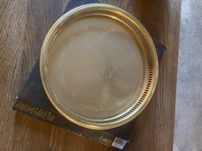 Crown Court Round Gold Plated Metal Gallery Tray, Boxed, N 1261RB picture