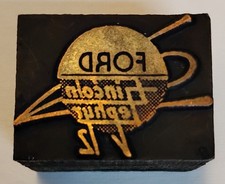 Vintage Ford Motor Company Miniature Letterpress Printing Block picture