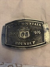 Vintage 1976 Phillips 66 Rocky Mountain Roundup Belt Buckle Lewis Chicago picture
