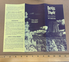 hh  Vintage 1963 DEVILS TOWER National Monument Wyoming Brochure & Map picture