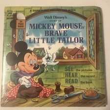 Vintage Walt Disney #334 Mickey Mouse Brave Little Tailor Book & Record 1968 NEW picture
