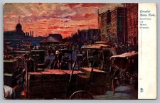 Postcard Raphael Tuck & Sons Greater New York Shipping On West Street New York picture