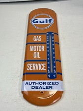 Gulf Motor Oil Advertising Metal Thermometer (Read Description) R19 picture