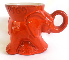 1969 Frankoma Nixon Agnew GOP Elephant Orange Mug Political President picture