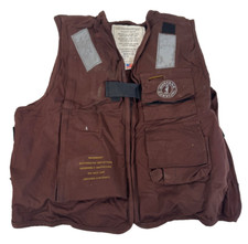 New USN USMC Mustang Survival MARK 1 Life Preserver Vest Flight Deck Brown Large picture