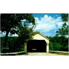 Old Covered Bridge West Dummerston Vermont Vintage Covered Bridge Postcard PC17 picture