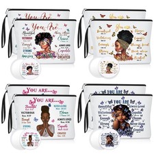 Roowest 20 Pcs Black Women Gifts Bulk Makeup Bag Inspirational Compact Mirrors picture
