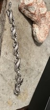 Old Tibetan Silver Handmade Carved Dragon Head Bracelet 9