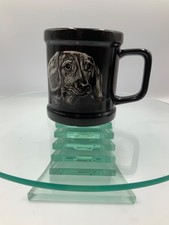 Porcelain DACHSHUND Coffee Mug BLACK Made Thailand EUC picture