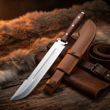 Custom Handcraft Handmade D2 Steel Camping Hunting Mini Sword W/Leather Sheath picture