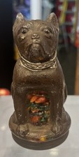 Glass Co. Bulldog Candy Container W/original Candy. ( T 25 ) picture