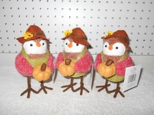 3 NEW W/TAGS 2021 TARGET HARVEST FEATHERLY FRIENDS GRADEY BIRD HOLDING PUMPKIN picture