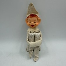 Vintage Sleepy Knee Hugger Pixie Elf Silver Closed Eyes Japan picture