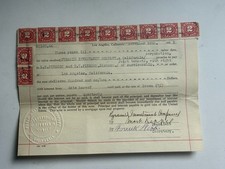 1919 California Promissory Note 9 Revenue Stamps Embossed Seal Antique picture