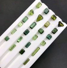 27.70 Carats Natural Green Tourmaline Gemstone Lot | Faceted Mixed Cuts Parcel f picture
