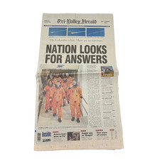 Space Shuttle Columbia Disaster Newspaper 2003 Tri-Valley Herald STS-107 NASA picture