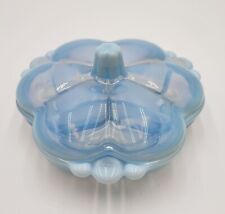 Duncan Miller Opalescent Canterbury Blue  3 Part Covered Candy Dish picture